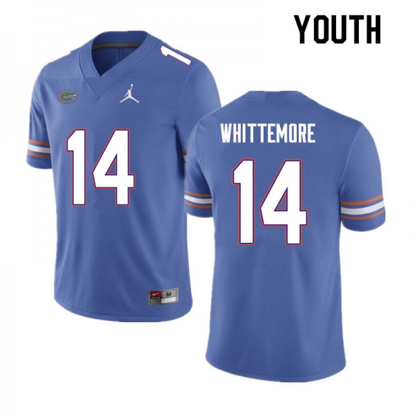 Youth #14 Trent Whittemore Florida Gators College Football Jersey Blue